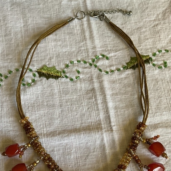 Hand made Carnelian Beds/Pearl Beatiful Necklace New - Picture 6 of 10